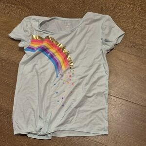 Athletic Works Sky Blue Tee with Rainbow and Stars